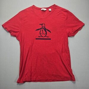 Original Penguin T-Shirt‎ V-Neck Short Sleeve Casual Mens Large
